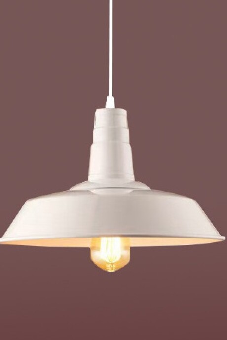 Colgante De Luz Para Techo En Hierro Estilo Campana Vintage Blanca