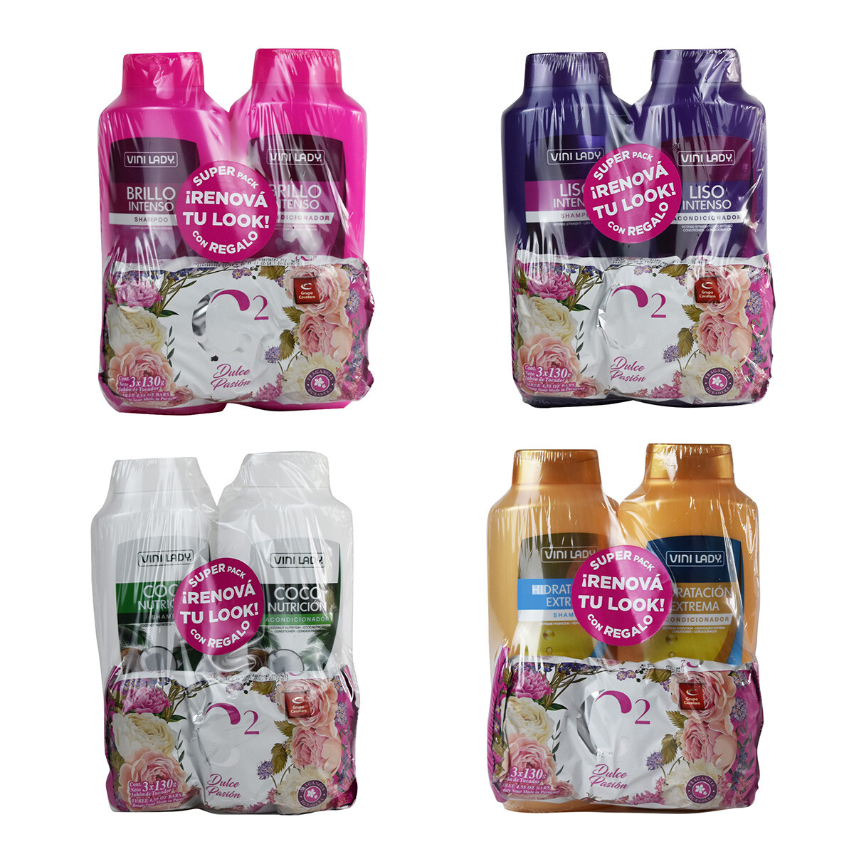 PACK SHAMPOO VINI LADY 900 ML + ACO 900 ML + JABON TOCADOR C2 TRIO — El