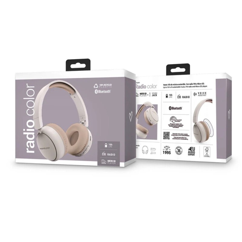 Auriculares Bluetooth Energy Sistem Radio crema Auriculares Bluetooth Energy Sistem Radio crema