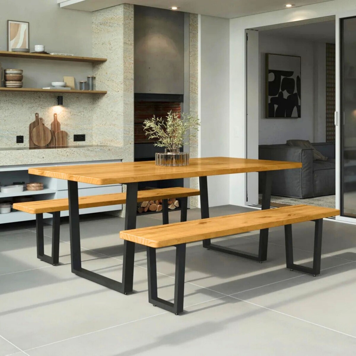 Conjunto de Mesa con dos Bancos - Georgia 