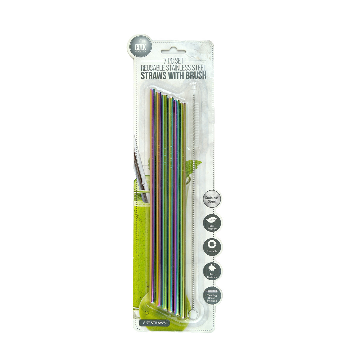 SORBITO METAL X6PCS COLORES + CEPILLO 21.5CM BLISTER 