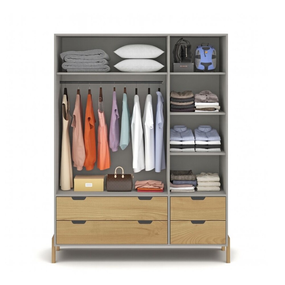 ROPERO - 3 PUERTAS LINEA WOOD GRIS