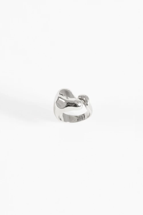 Anillo machacado plateado