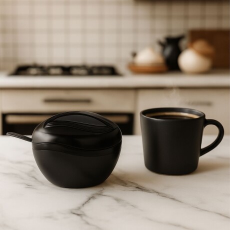 Azucarero Con Cuchara NEGRO