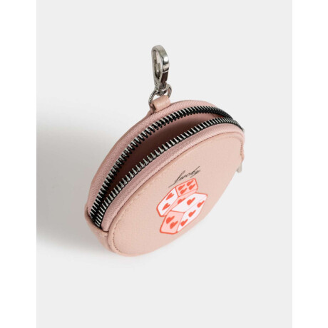 Monedero Cuerina Estampado Rosa Viejo