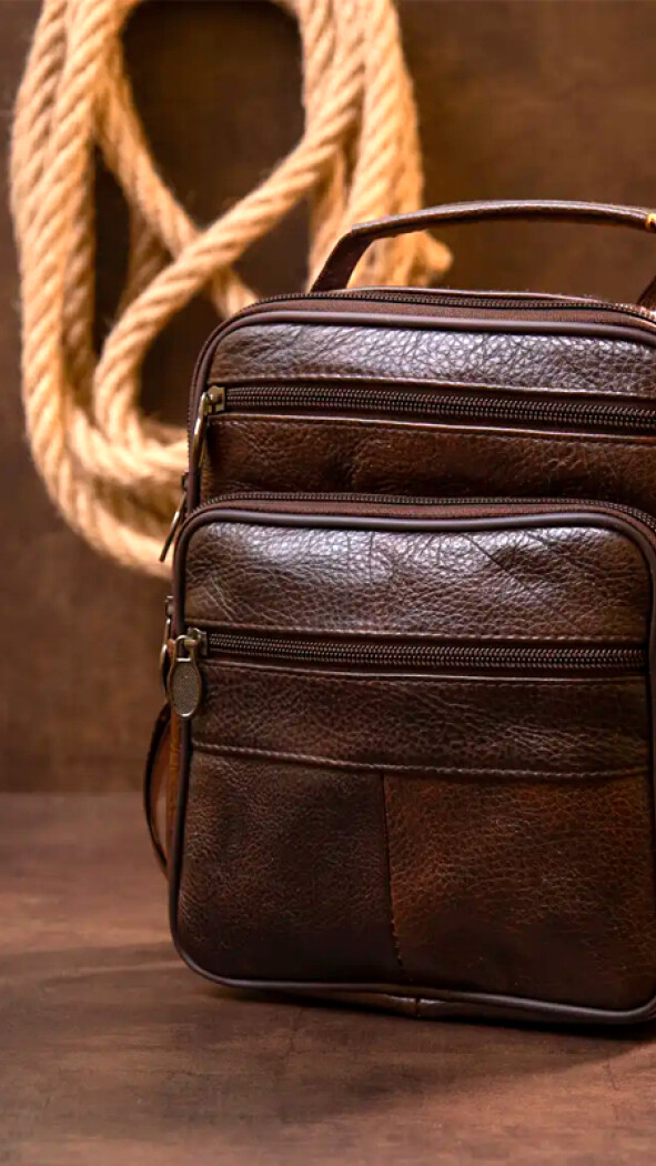 MORRAL CUERO QUERONI CHOCOLATE