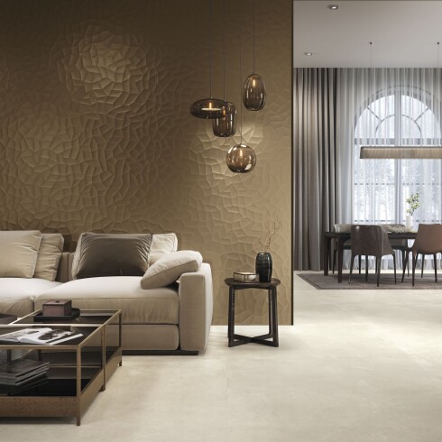 Ceramica Bronce Decorado Textura 40X120Cm Pared GAMAS DE MARRON