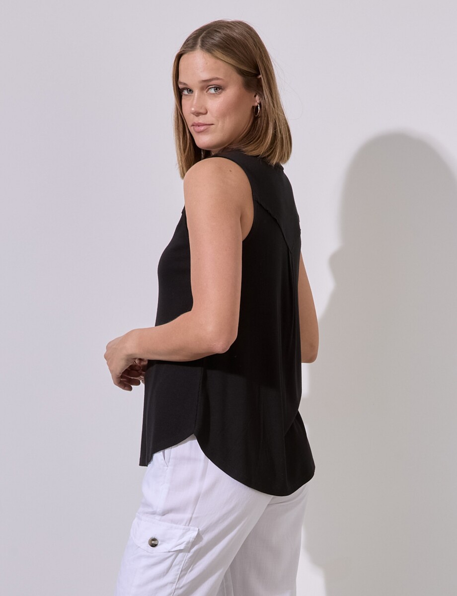 Musculosa Botones - Negro 