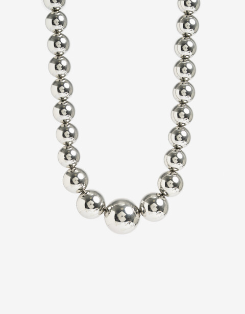 Collares Cortos Metal Collar Bolones - Plateado Rodio
