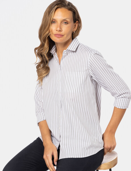 CAMISA HOLGADA RAYADA Gris