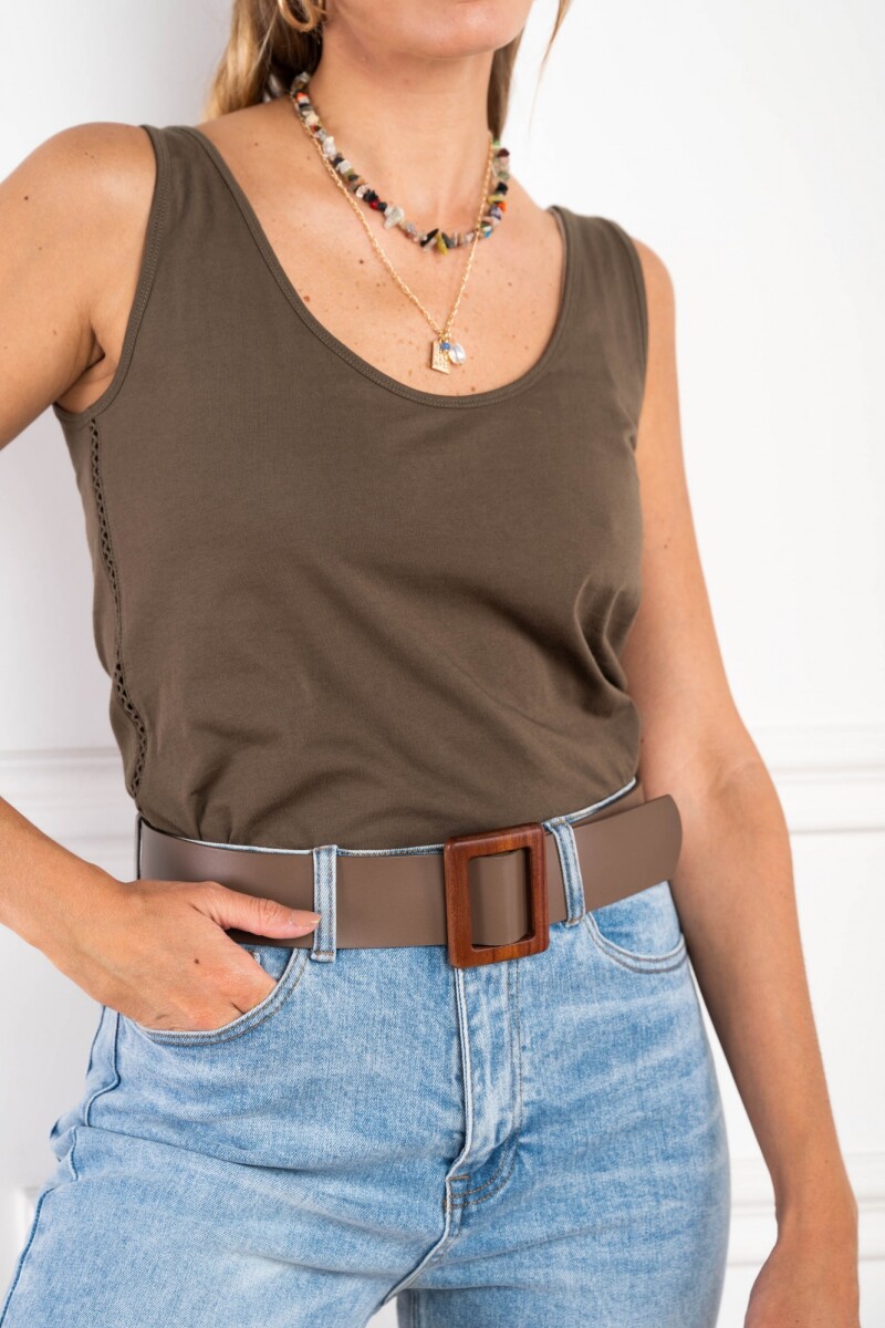 Musculosa Algodón Peinado Safari