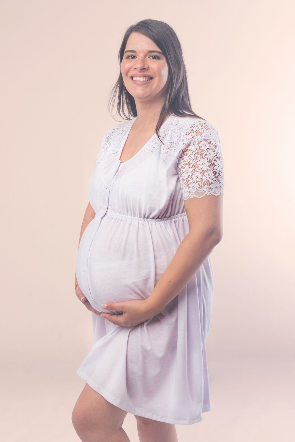 Camisón Maternal Micaela Crudo