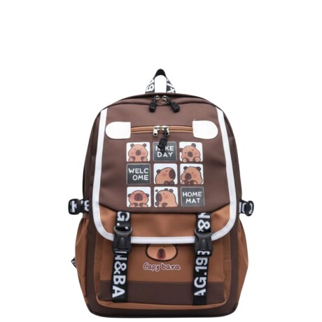 Mochila Escolar Capibara Marron