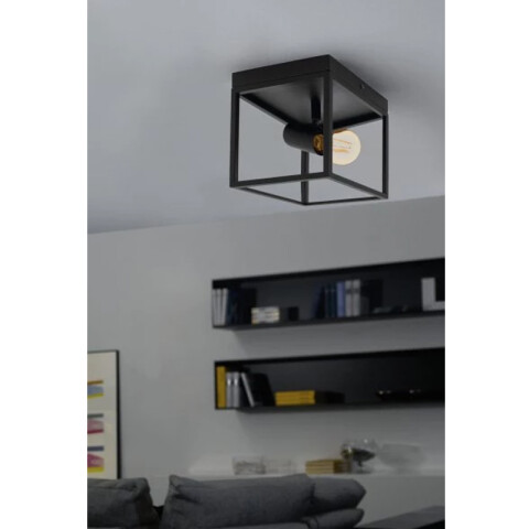 Lámpara de techo cubo acero y vidrio E27 SILENTINA EG3470