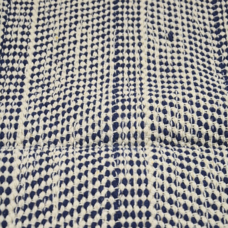 Alfombra con flecos 69x114cm AZUL Y NATURAL