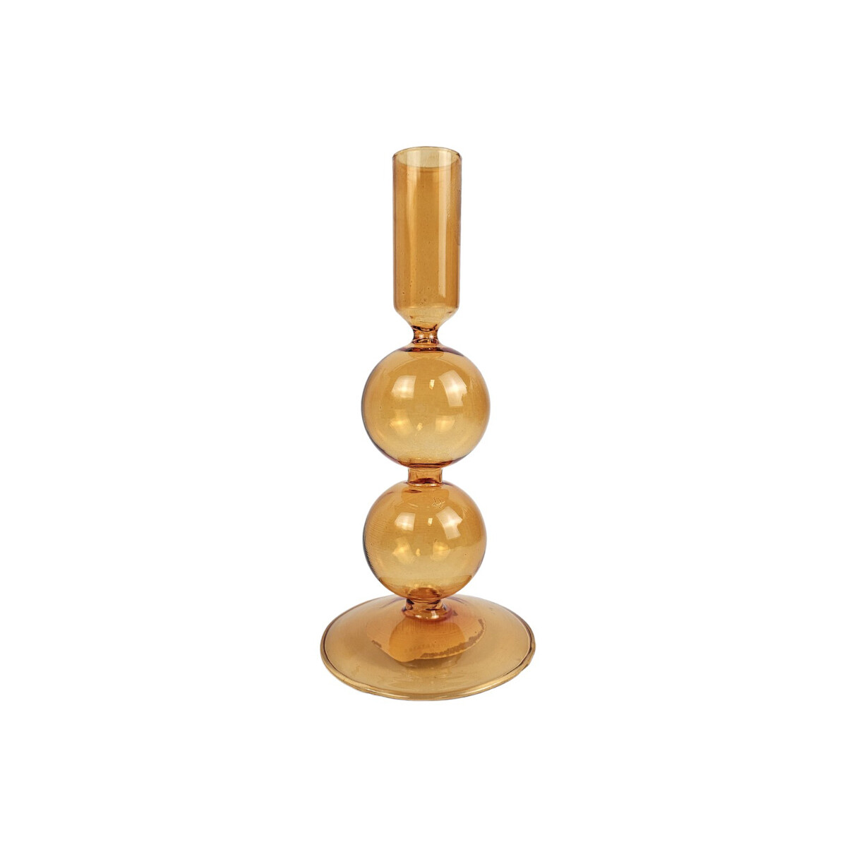 Candelabro Cala de vidrio amarillo 