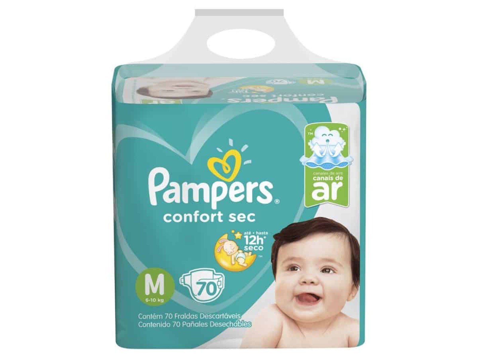 Pañales Pampers Confort Sec M 70 Unidades 