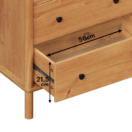 COMODA 6 CAJONES MADERA NATURAL-BEIGE CURAZAO