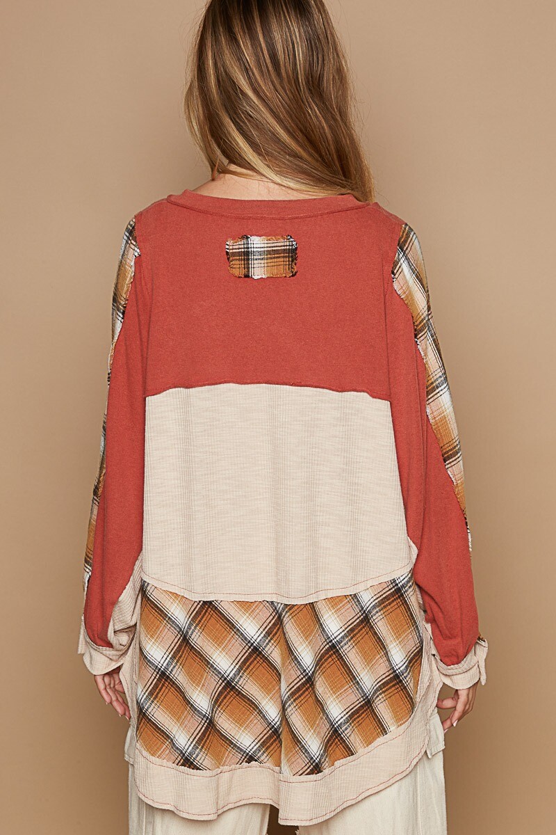 BLUSA COMBINADA Rojo