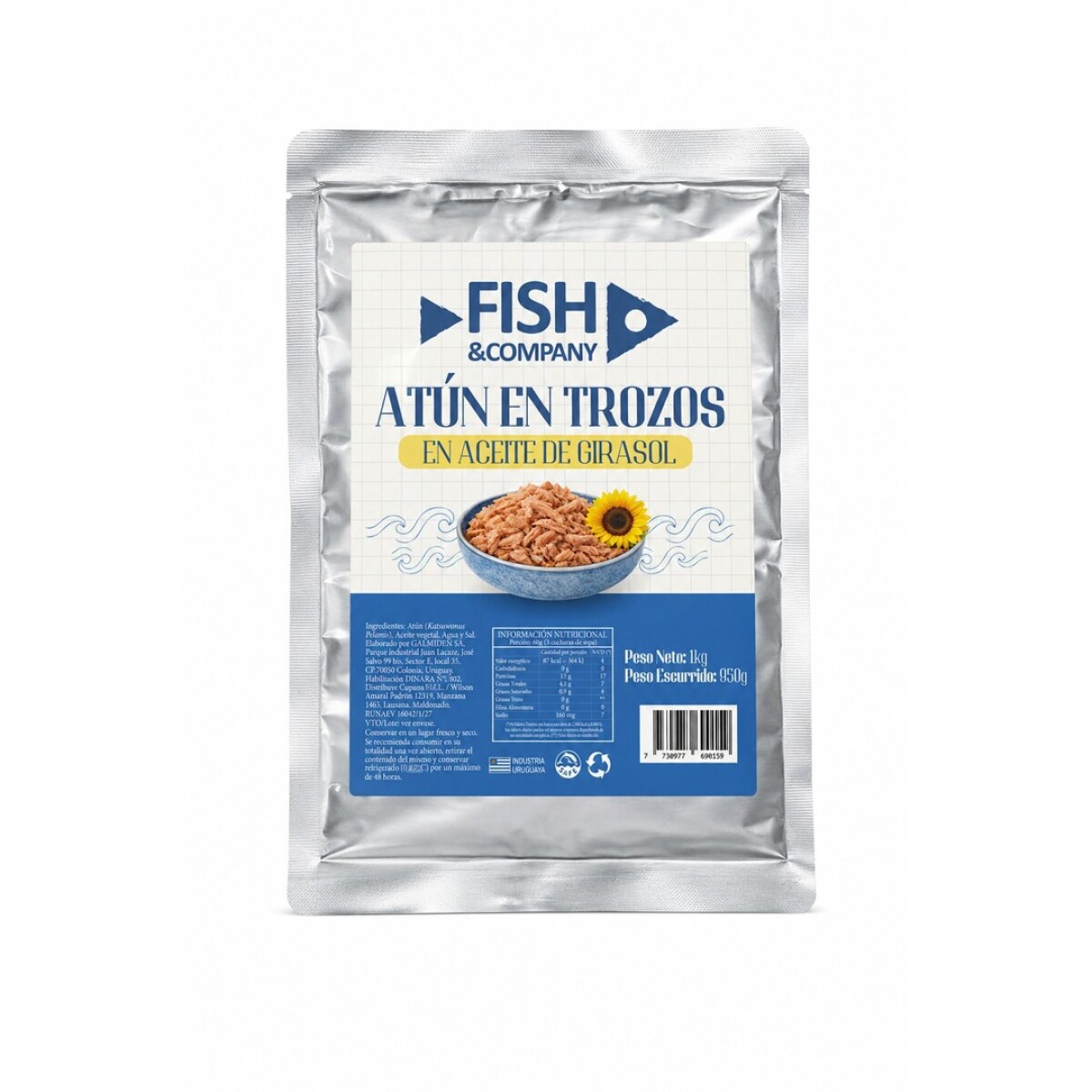 ATUN FISH COMPANY AL ACEITE POUCH X 1 KG 