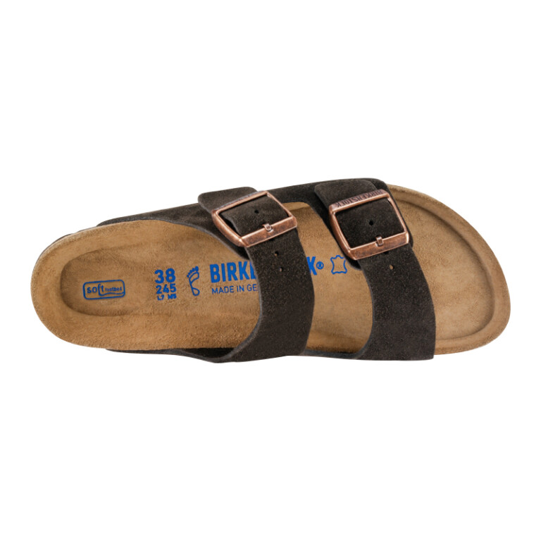 Sandalia Arizona Soft Footbed Suede Leather - Regular Marron
