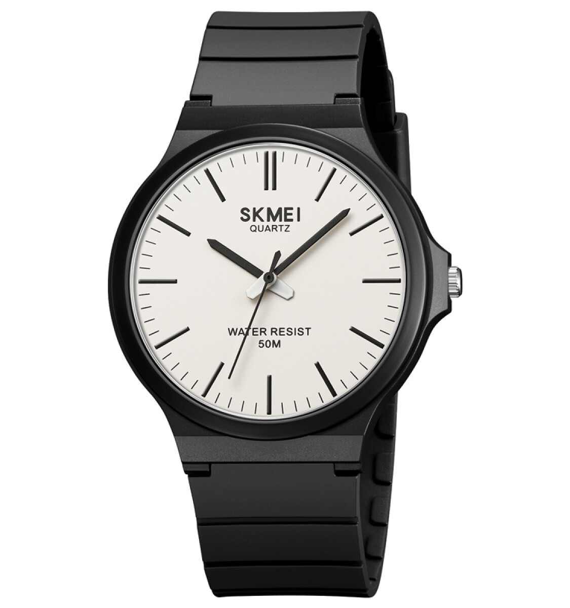 Reloj Skmei 2108bkwt Analógico Unisex Negro Con Esfera Blanca 