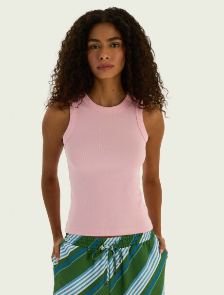 MUSCULOSA EN TELA ACANALADA ROSA