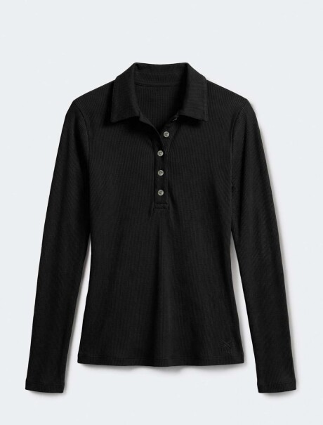 CAMISETA CON CUELLO - NEGRO NEGRO