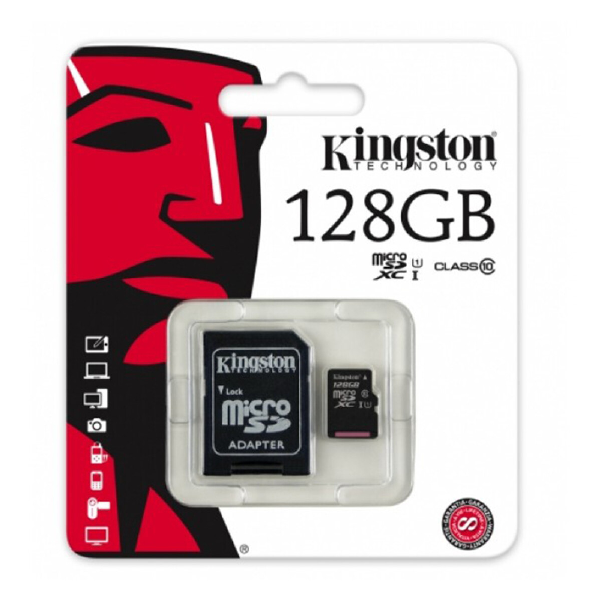 Kingston Tarjeta de memoria flash SD con adaptador 128 GB 