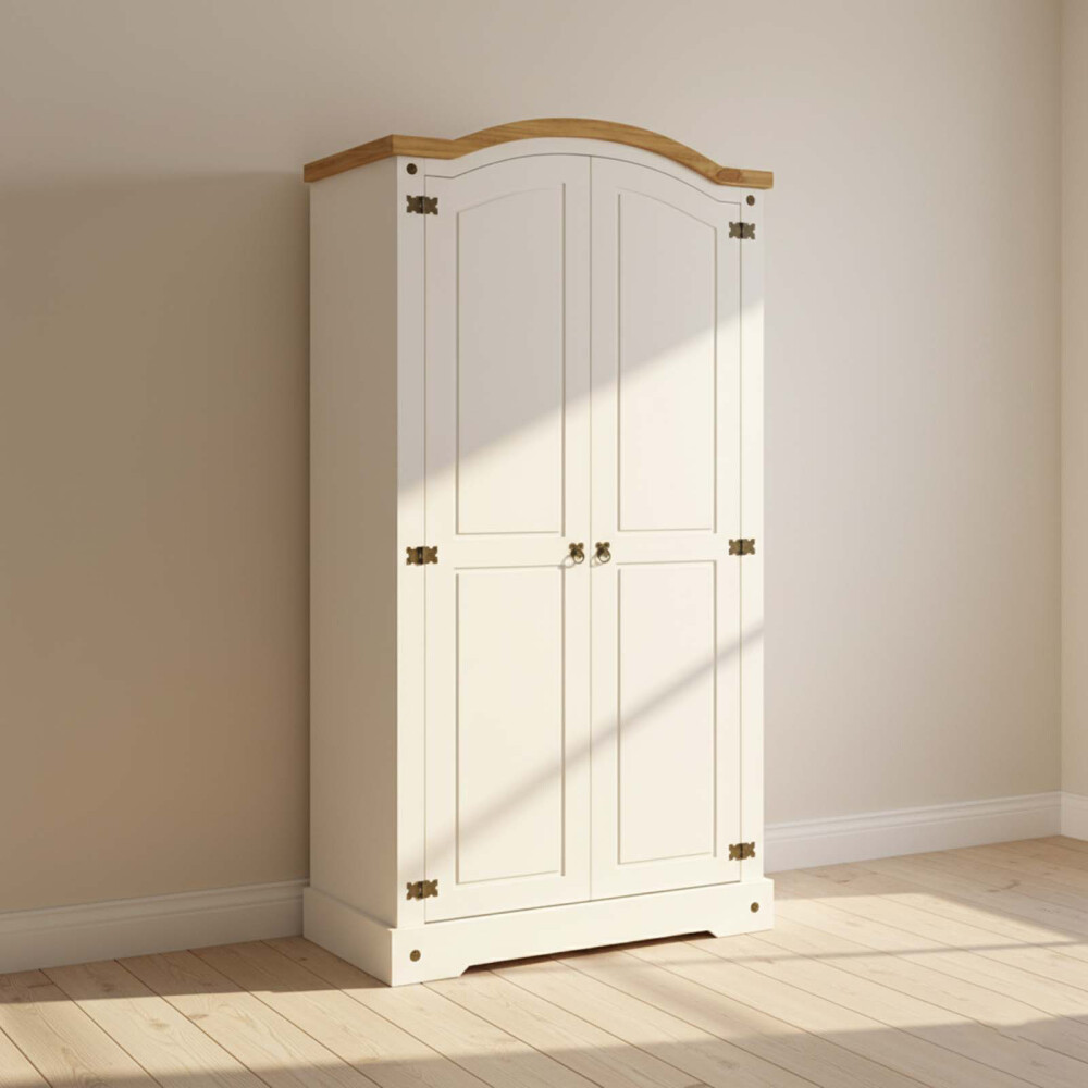 PLACARD ROPERO 2 PUERTAS MDF-Y-MADERA NATURAL-BEIGE SMILE