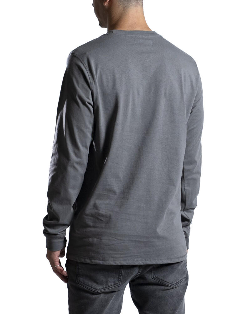 Remera Manga Larga Algodón Gris Oscuro