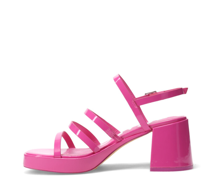 Sandalia RAQCHI de fiesta con tiras finas Fucsia/Pattent