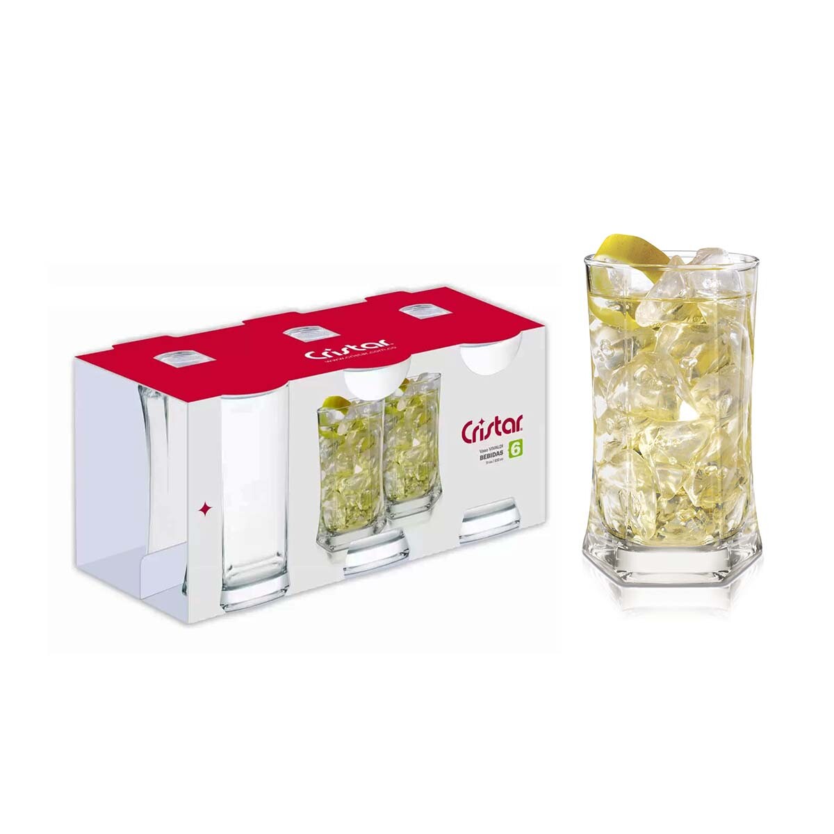 Set vasos Vivaldi alto 325 ml CRISTAR 
