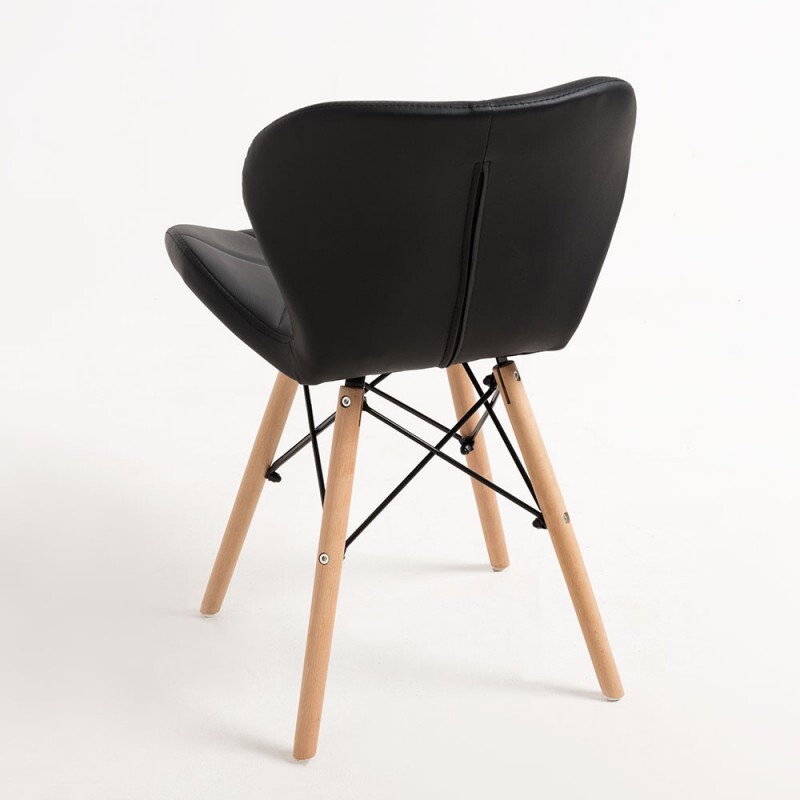 Silla Victoria Eames acolchonada NEGRO