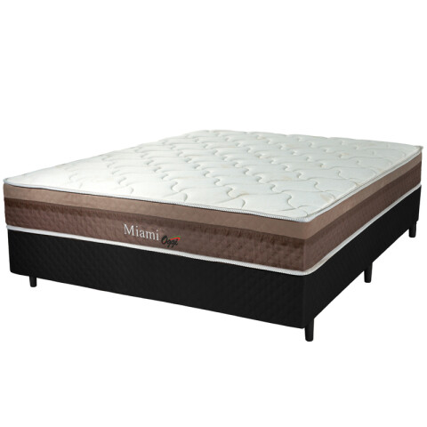 Sommier 2 Plazas Box y Colchón Miami Espuma y Resortes Pocket 138 x 188 x 65 cm - 120 Kg Sommier 2 Plazas Box y Colchón Miami Espuma y Resortes Pocket 138 x 188 x 65 cm - 120 Kg