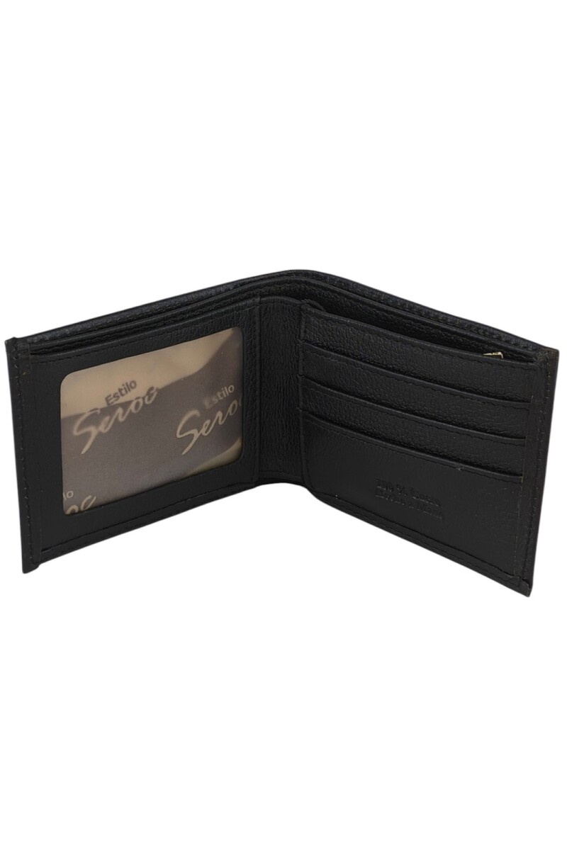 Billetera de cuero con cierre Negro