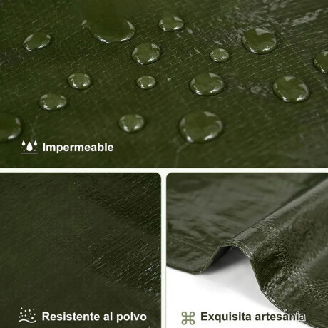 Lona Toldo Impermeable Uv Carpa 4x4mt+4 Cuerda 5mt Verde