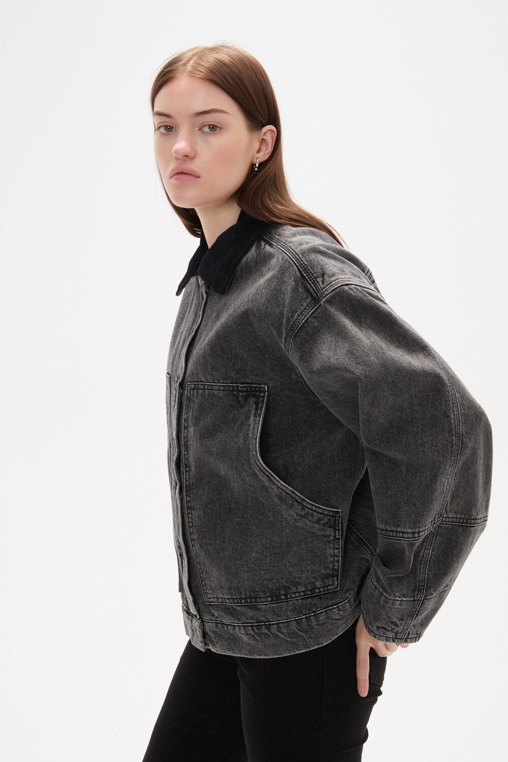 Campera Ralon Gris Oscuro