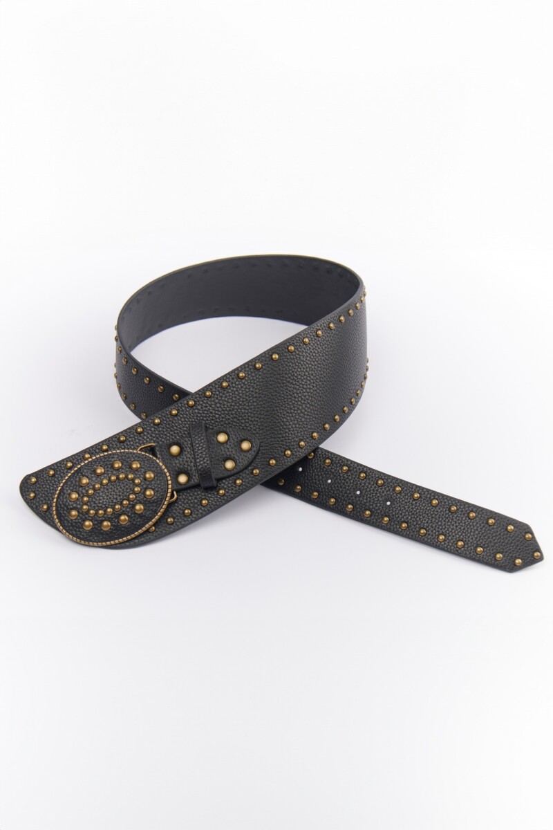 CINTO ANCHO TACHAS NEGRO