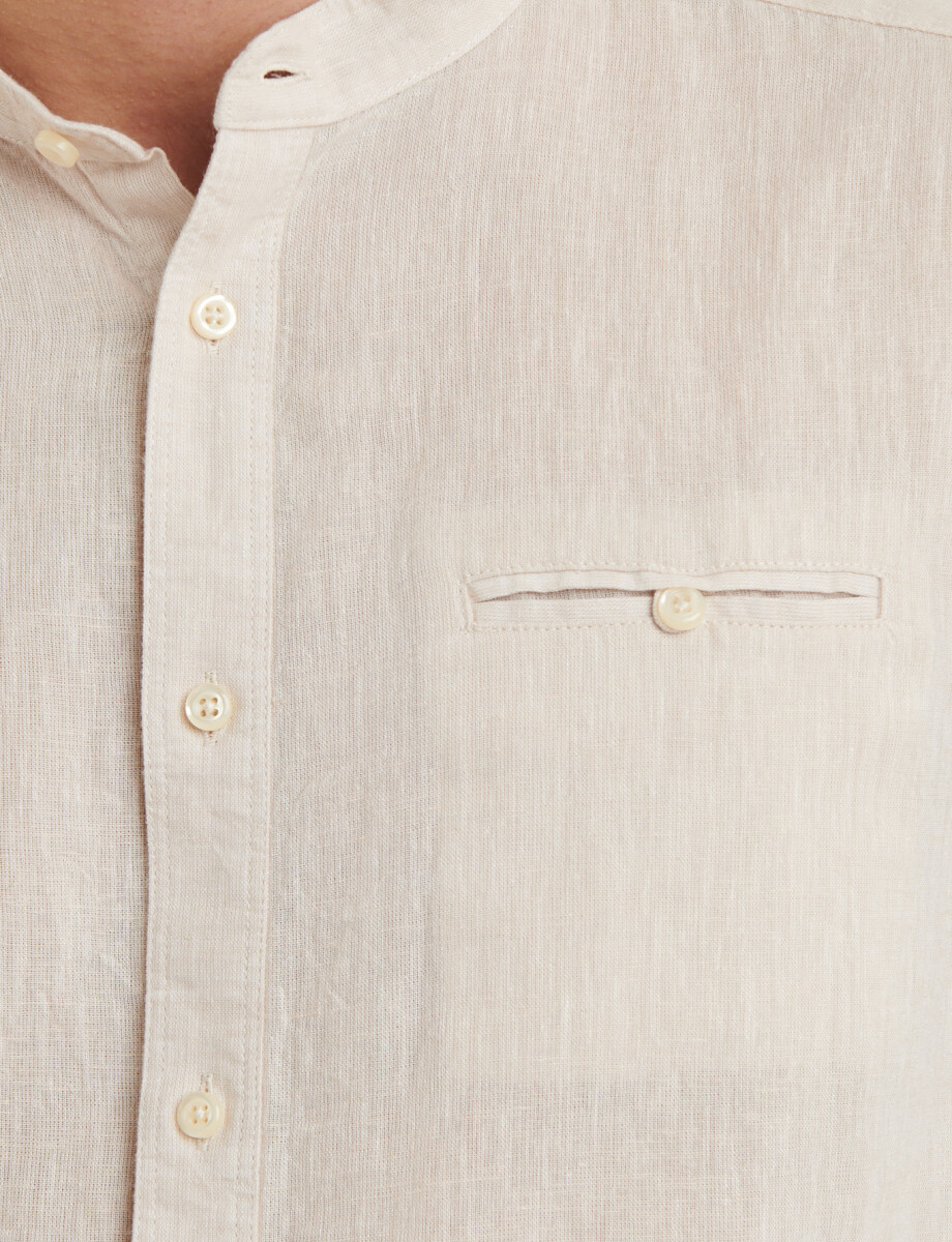011954 CAMISA HARRINGTON LABEL LINO Natural