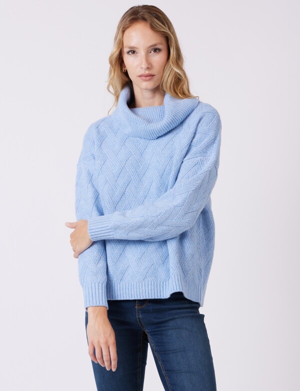 Buzo Cuello Volcado CELESTE