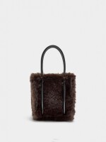 Bolso Tote Efecto Pelo marron