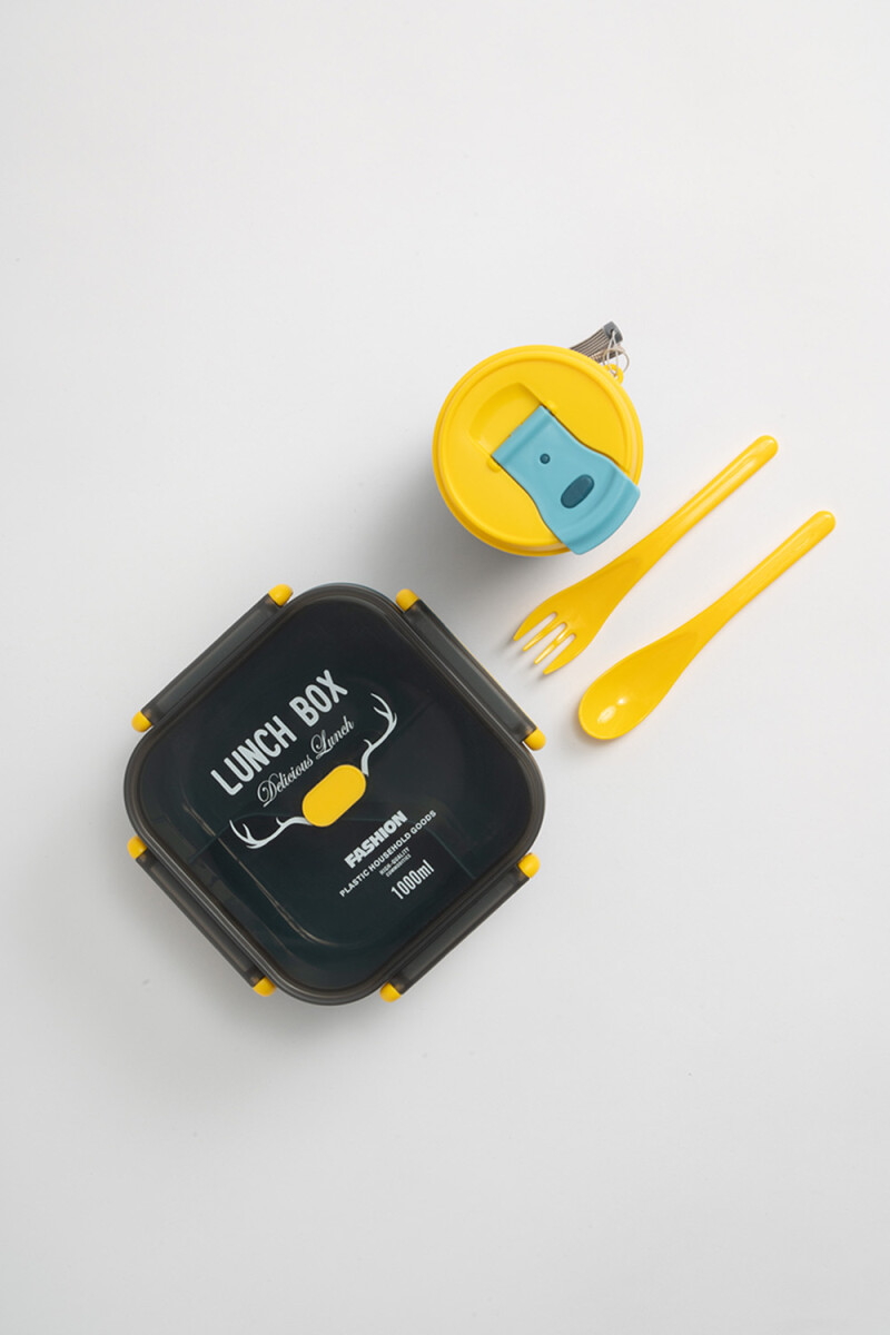 Set de lonchera con vaso Azul Y Amarillo