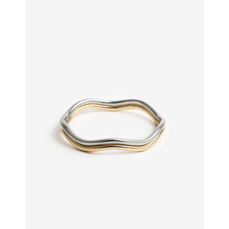 Pulseras Set Rígida Metal Dorado