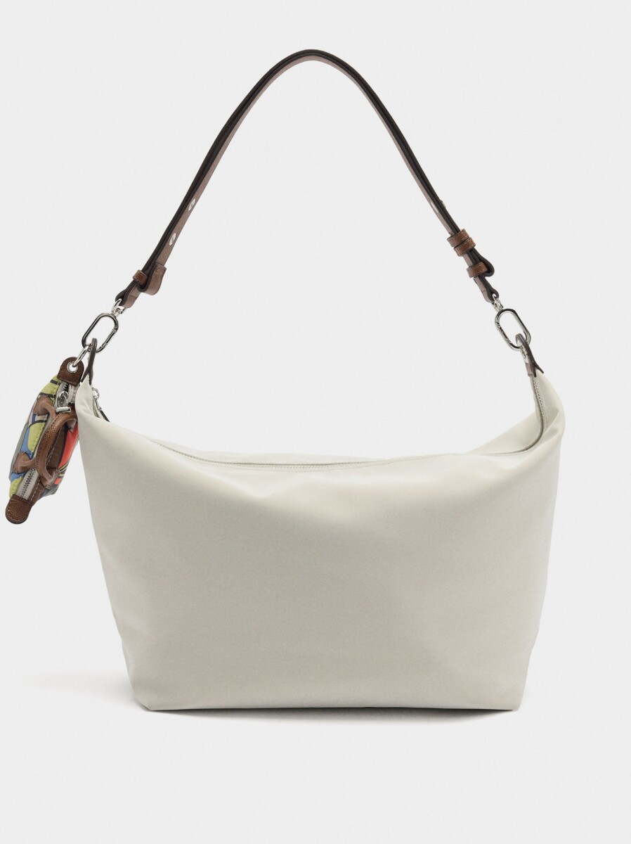Bolso De Hombro Textura Suave Con Pendiente - crudo 