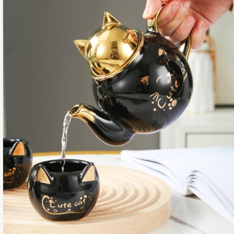 Juego De Té Cat Negro