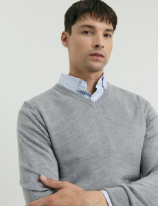 470313 SWEATER V HARRINGTON URBAN Gris Medio Melange