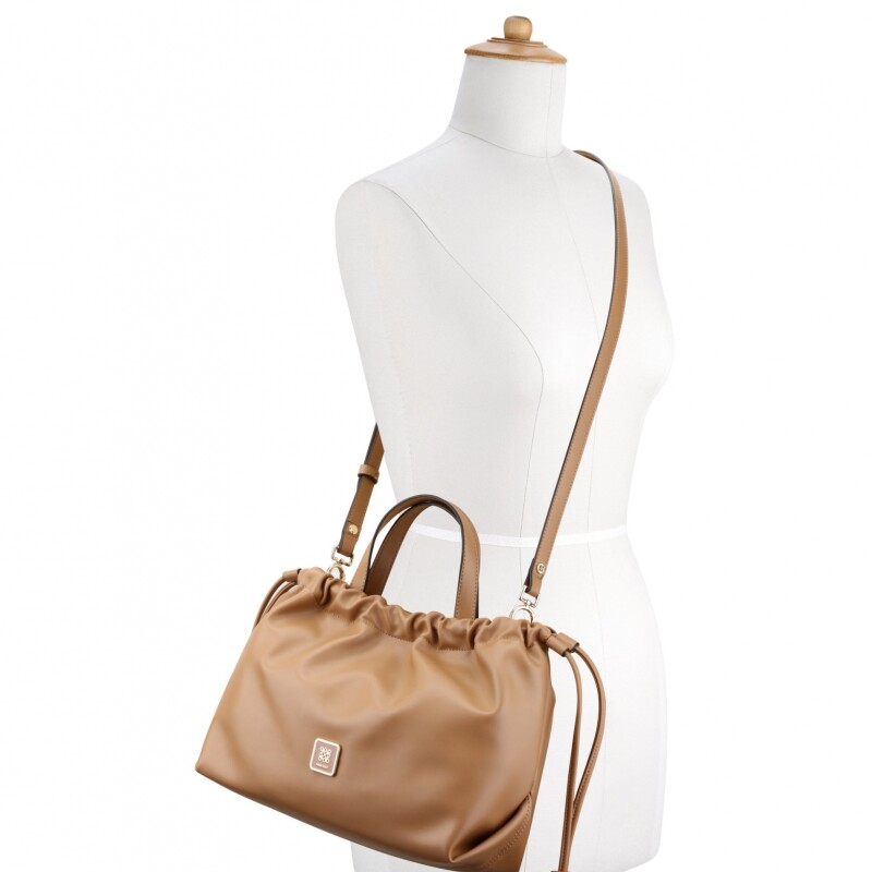 Satchel Handbag Sudney Dark Camel
