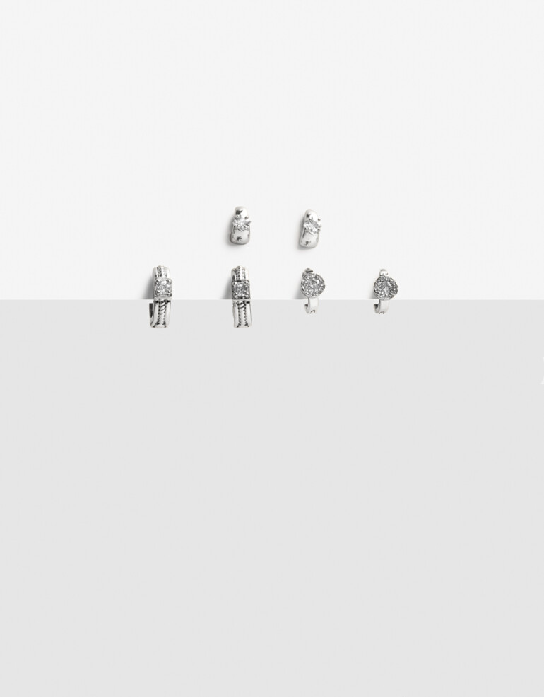 Aros Sets Cubic zirconia Set De Aros Con Cubic Zirconia - Plateado