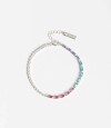 Pulsera Flexible Con Cubic En Color Plateado